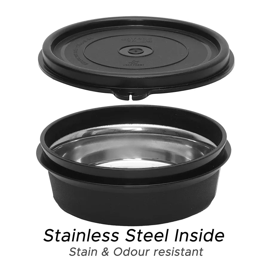 Jaypee Plus Meal Plus 1390 ml Stainless Steel Office Lunch Box | BPA Free, Microwave Safe & Spillproof Airtight 4 Containers | Includes Bottle, Spoon, Fork & Bag | Ideal for College & School